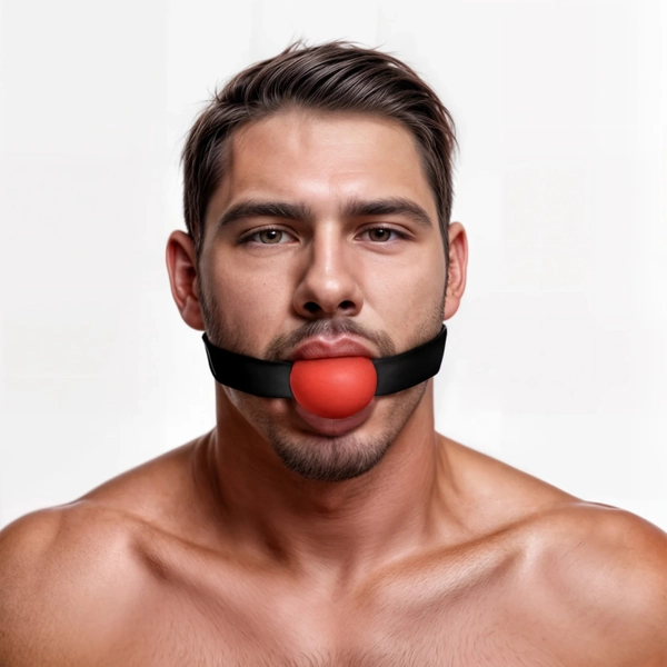 Master Series Gag Order Extreme Silicone Ball Gag Red - červený silikonový roubík