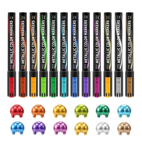 DSPIAE MKA 12pcs Super Metallic Color Markers kit Dual Tips Marker Pen for Gundam Military Model Mech Painting Hobby DIY Tool - AliExpress