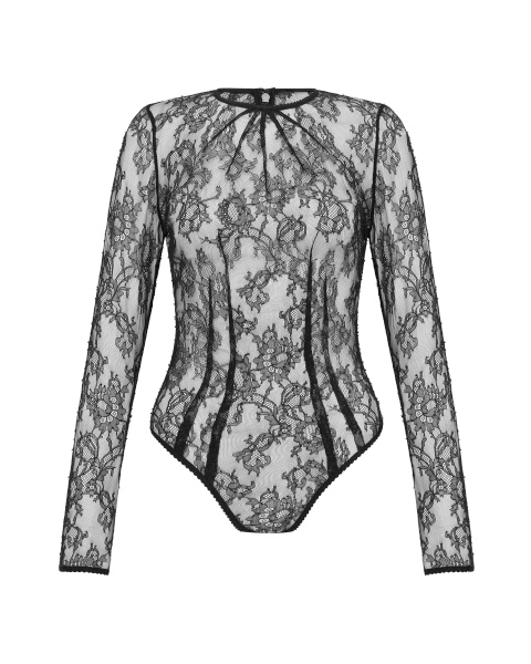 Janie Sleeved Bodysuit in Black | By Agent Provocateur