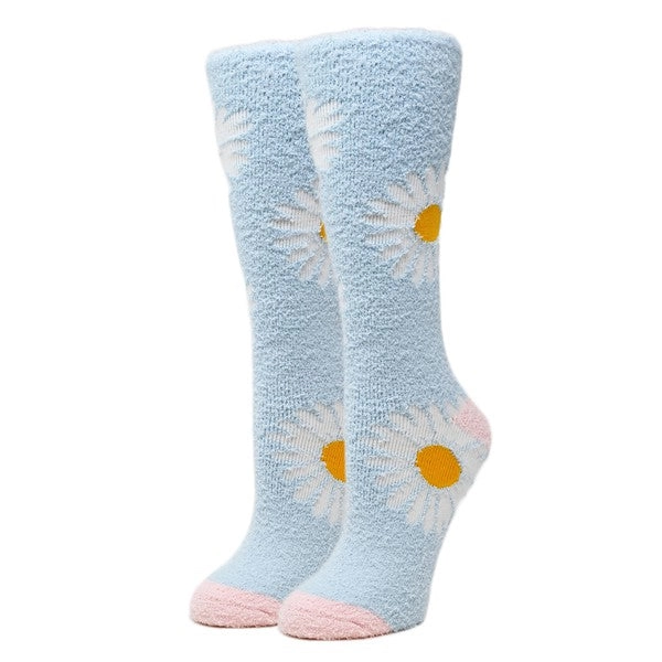 Daisy - Women's fuzzy crew socks - multicolor / WS