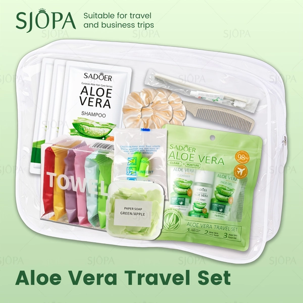 TEMU This 12pcs Travel Toiletries Set Includes Shampoo, Face Wash, Toner, Face Cream, Toothpaste And Toothbrush, Hair Tie, Comb, Face Towel, And