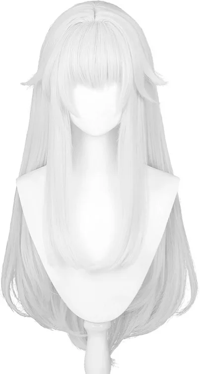 maysuwell Green Cosplay Wig Long Straight Hair with Bangs for Women Anime Cos Perfect for Halloween Party