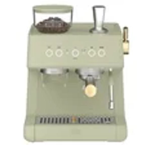 Thyme & Table Espresso Machine with 15-Bar Pressure, Conical Burr Grinder, Steam Wand, Eucalyptus Green