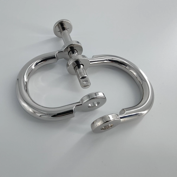 Medieval Style Handcuffs - Chrome Finish