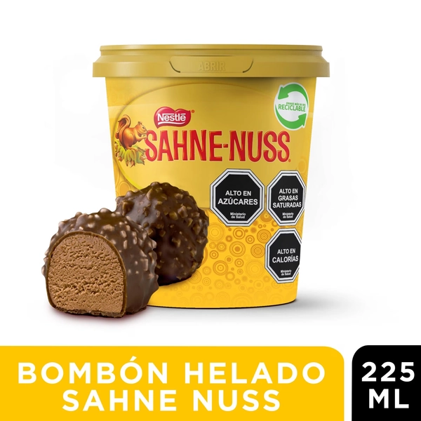 Helado Bombón Sabor Chocolate y Almendras con Cobertura de Chocolate Pote, 225 ml