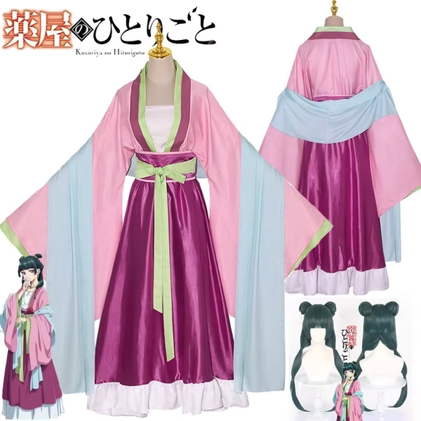 Maomao Cosplay Costume perruque Anime l'apothicaire Mao Mao grande taille robe rose fête d'halloween pour les femmes - AliExpress 