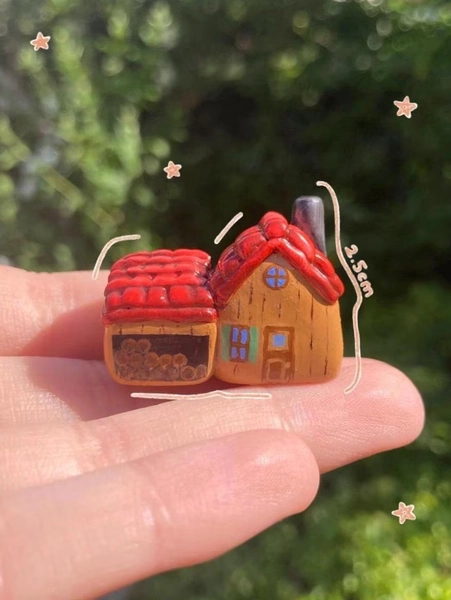 Tiny Stardew Valley Inspired Clay Farmhouse - Handmade