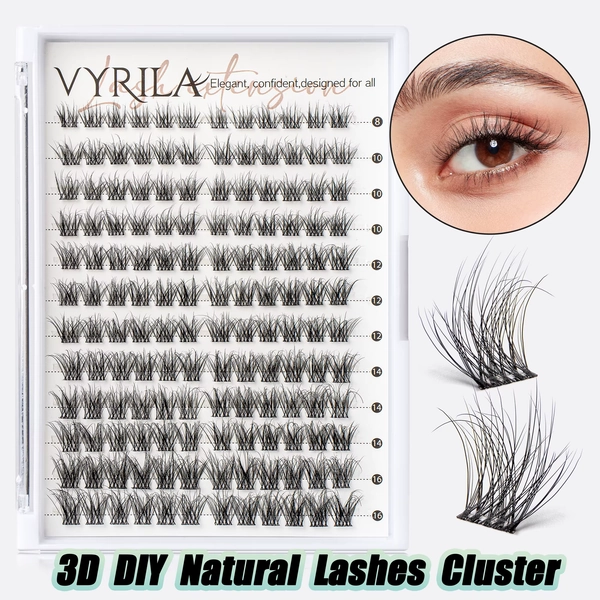 3D Wispy Cluster Lashes C Curl DIY Natural False Eyelashes