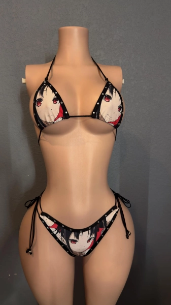 Anime stripper bikini with rhinestones - Size: S US women's letter