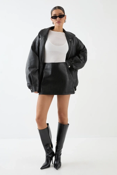 Faux Leather Mini Pelmet Skirt Size 10