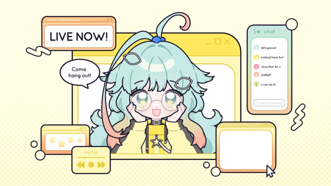 "Live Now!" YCH by asha 🍥 (@ashabananabread)