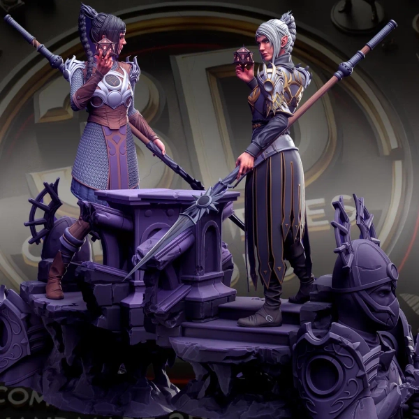 Dark Priestess Custom 3D Printed Statue - Fanart Handmade & Handpainted Fantasy Figure Collectible - Etsy UK