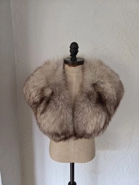 Norwegian Blue Fox Fur Collar Stole Scarf Wrap Winter Wedding, Bridal 44" X 10" | eBay
