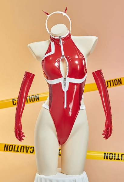 02 Derivative cosplay Costume Halter Bodysuit with Headdress and Gloves