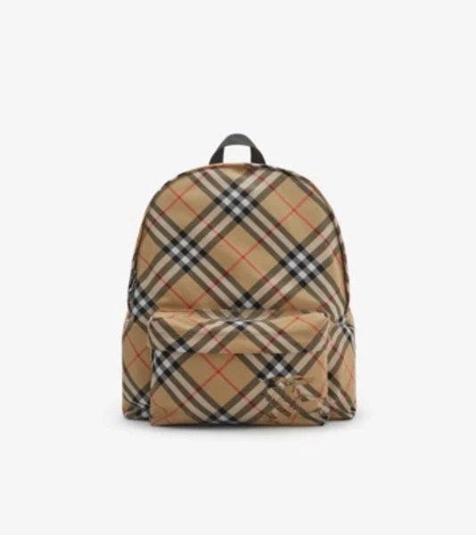 Check Backpack in Sand beige - Men, Nylon | Burberry® Official