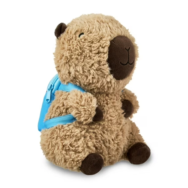 Capybara Plush Toy with Backpack, Brown, 10", by Way To Celebrate