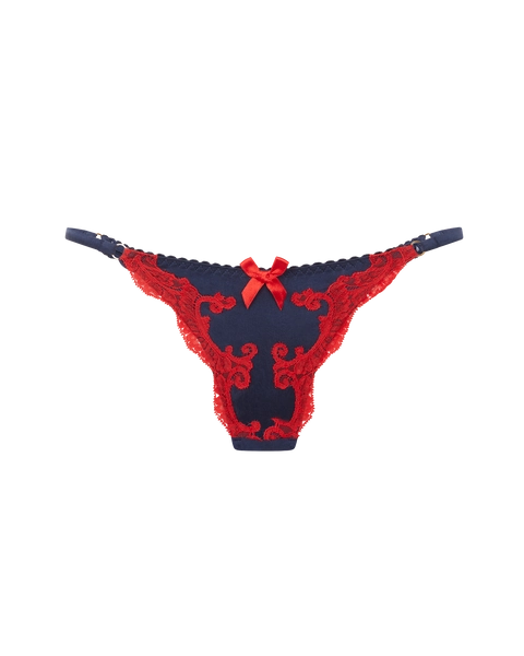 Molly Thong in Navy/Red | By Agent Provocateur