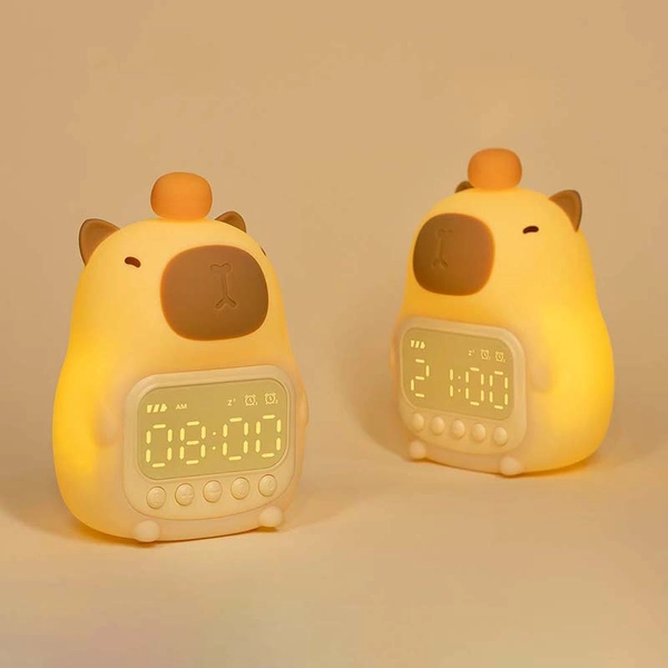 Capybara Alarm Clock LED Light Cute Capybara Desktop Lamp