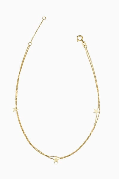 Oradina 14K Yellow Gold Starry-Eyed Anklet at Nordstrom, Size 10