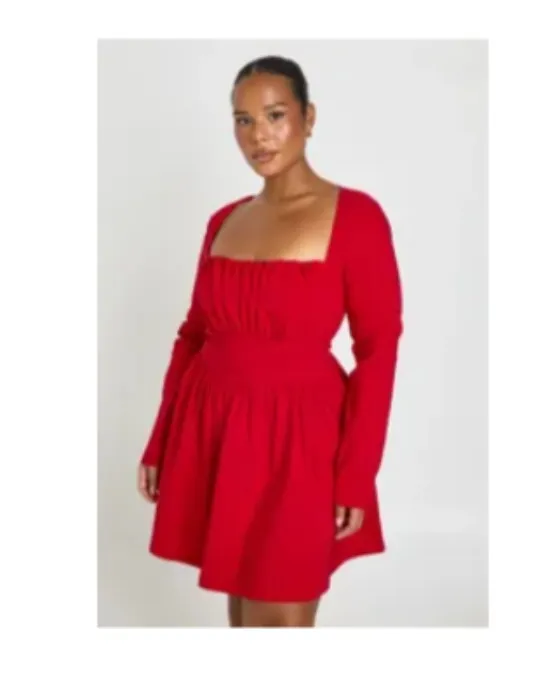 Red long sleeved dress