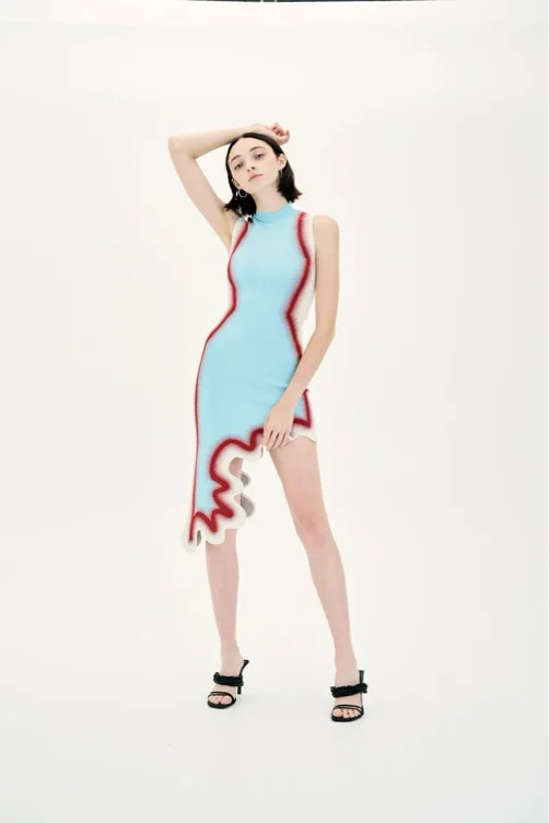 BROOKLYN WAVY ASYMMETRIC DRESS