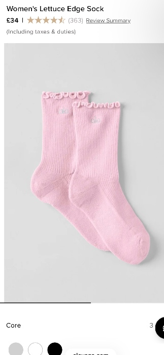 Pink Alo frilly socks✨