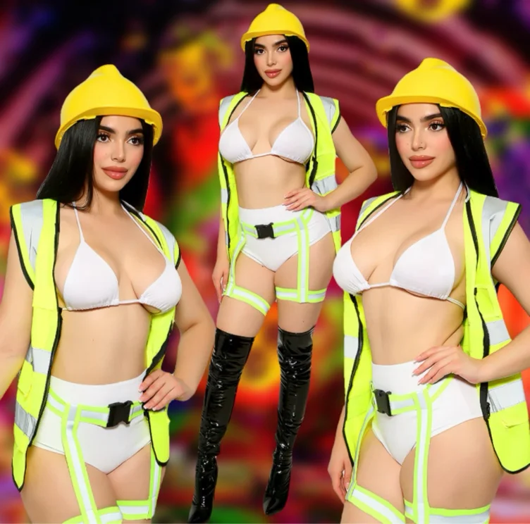 Sexy Construction Babe Costume 