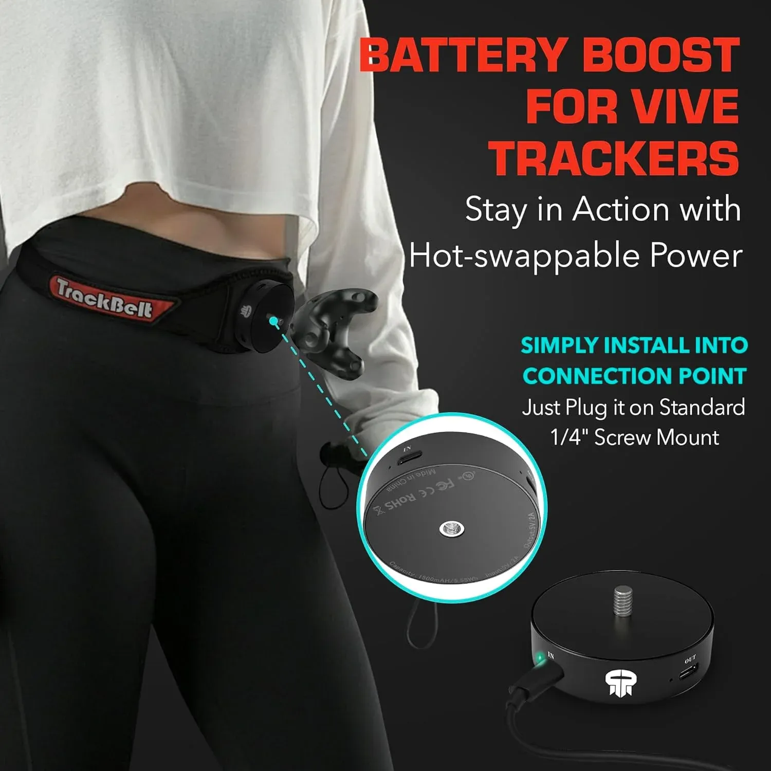 Power Puck for VIVE Ultimate Tracker, VIVE Tracker, Tundra Tracker