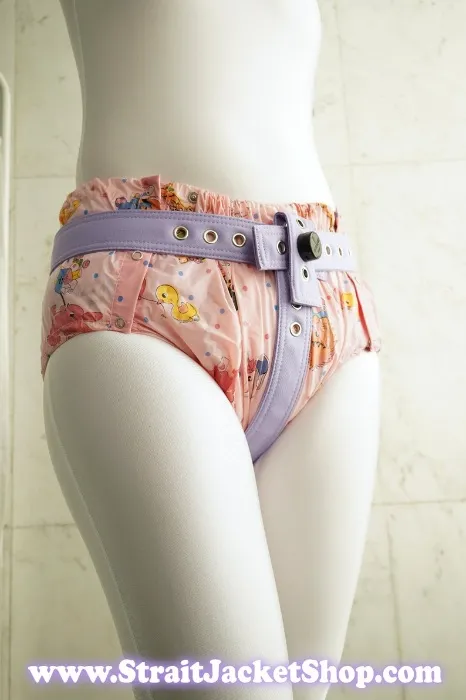 Purple Diaper Wearing Enforcer Strap - Anti Diaper Removal / Restraining / Asylum / Medical / ABDL / Segufix Locks / Bondage DDLG / Belts