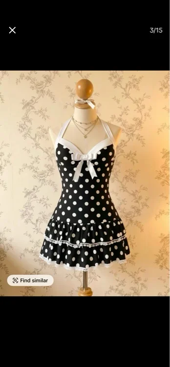Black polka  dot dress
