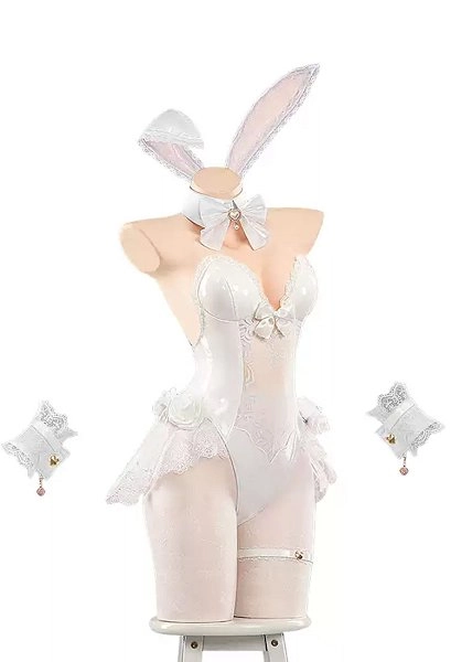 Blue Archive Yurizono Seia Bunny Girl Cosplay Costume Bodysuit with Collar and Headband