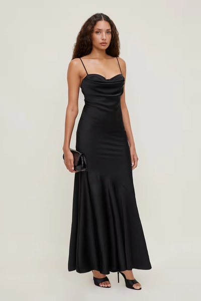 Bustier Satin Maxi Dress (small)