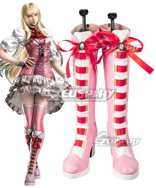 TEKKEN 8 Lili Emilie De Rochefort Pink Cosplay Shoes