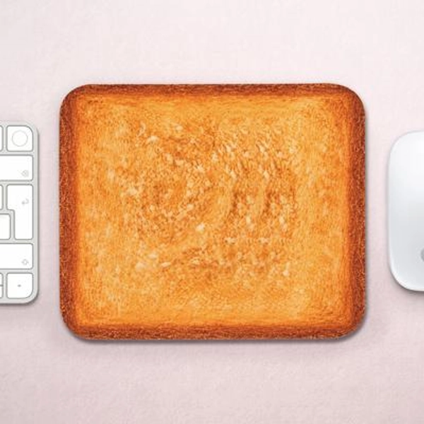 Toast Mouse Pad / Funny Bread Desk Mat / Food Lover Desk Accessory / Unique Kitchen Gift