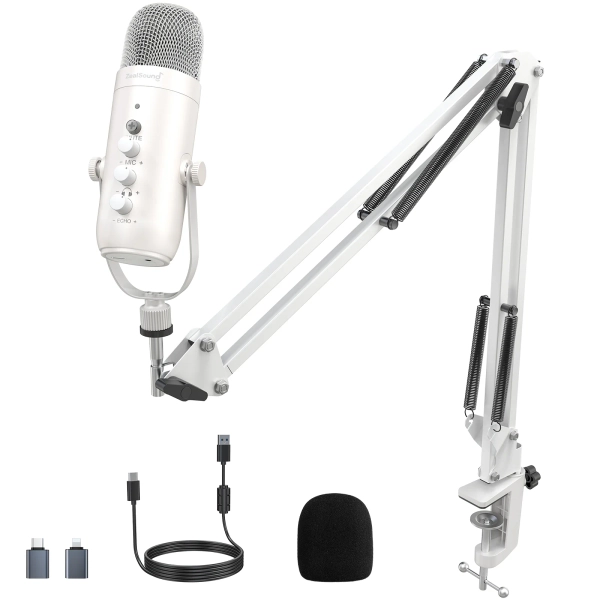 K66 USB Microphone Equipped with Mic Boom Arm - ZealSound