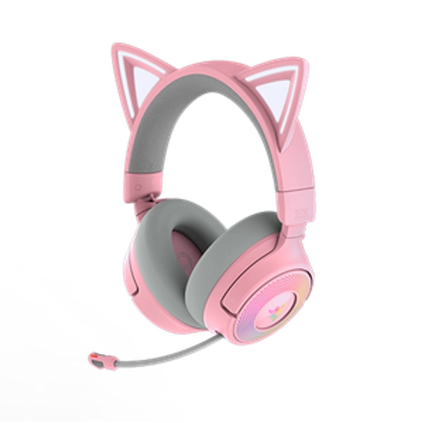 Wireless RGB Cat Ear Headset with Mic: Kraken Kitty V3 Pro | Razer United States