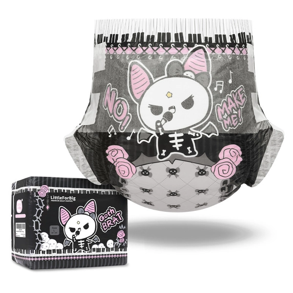 Goth BRAT Ultra Absorbent Diapers 10 Pieces Pack(M)/(L)/(XL) - LittleForBig Cute & Sexy Products