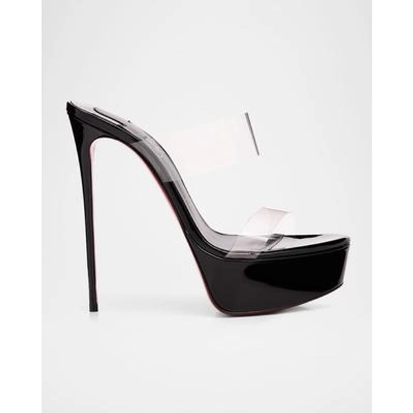 150mm Just Nothing Clear Platform Slide Sandals