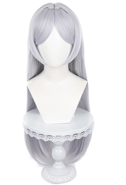 Frieren at the Funeral Frieren Cosplay Wig Long Straight Silver Grey Wig
