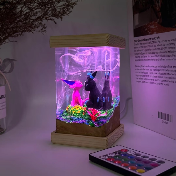 Espeon Umbreon Resin Lamp, Pokemon Epoxy Wood Lamp, Pokemon Gift, Pokemon Birthday, Custom Resin Lamp, Custom Night Light - Etsy Canada