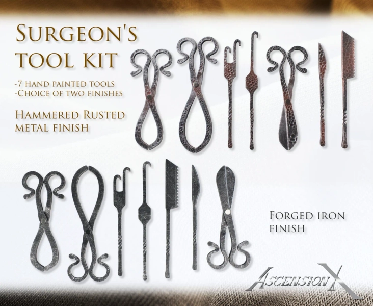 LARP Surgeon Tool Kit – 3D Printed Pest Doctor Kit, Rustic Medical Props - Etsy