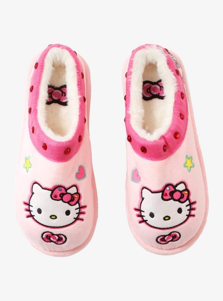 Hello Kitty Face Rhinestone Slippers