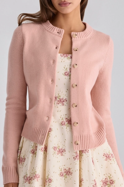 House of CB: Signature Peach Cashmere + Merino Wool Cardigan