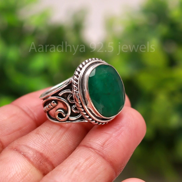 Raw Emerald Statement Ring: Handmade 925 Sterling Silver - Etsy