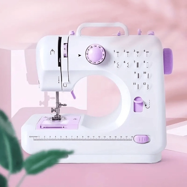 Portable Electric Sewing Machine - 12 Stitch Patterns, Adjustable Speed, Overlock, and Repair Functions - Easy to Use for Beginners, Kids, Parents, & DIY Enthusiasts - Lightweight & Perfect for Home Sewing Projects