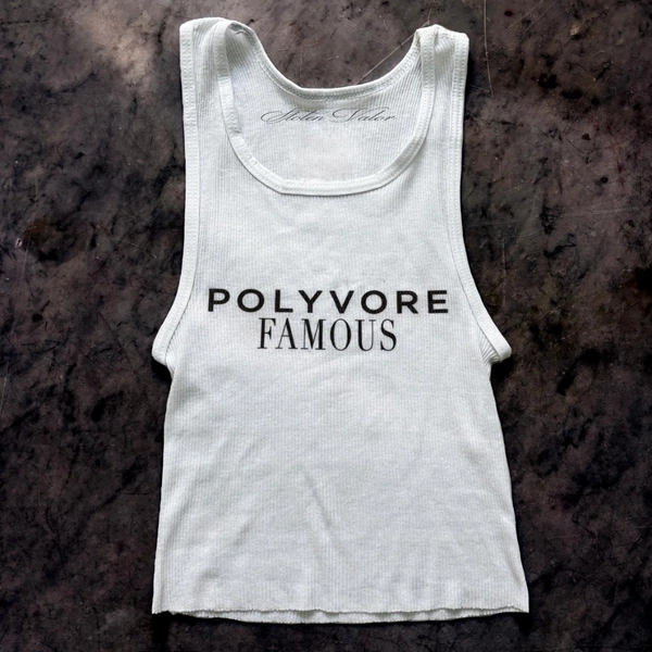 POLYVORE FAMOUS graphic tank

hand printed graphic...