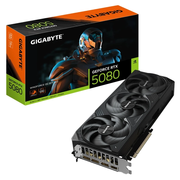 Buy Gigabyte GeForce RTX 5080 Windforce OC GDDR7 16GB [GV-N5080WF3OC-16GD] | PC Case Gear Australia