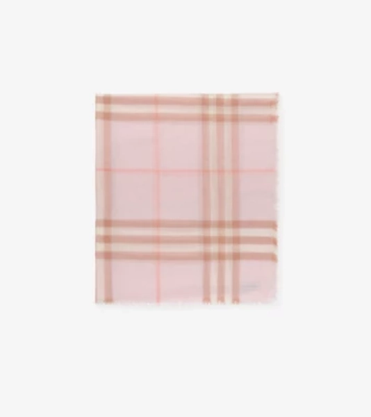 Wide Check Wool Scarf in Quartz pink | Burberry® Official