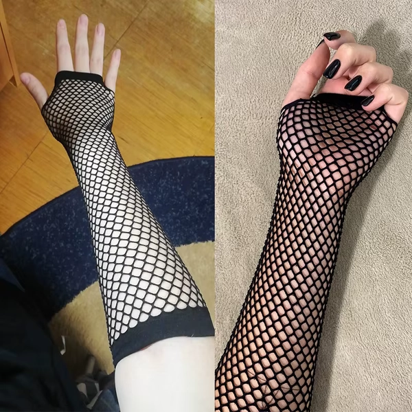 Black Fishnet Arm Warmers