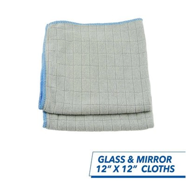 Unger 12 in. Microfiber Mirror and Glass Cleaning Cloths (2-Count)